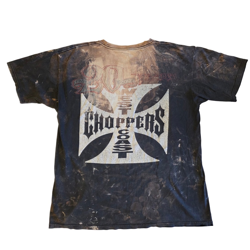 Vintage West Coast Choppers T Shirt Mens XL Acid Wash Bleached Biker Y2K Tee